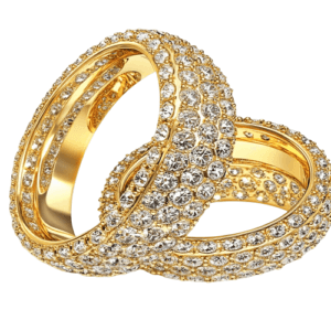 Luxurious Diamond Gold Rings Wedding Jewelry