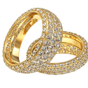 Luxurious Diamond Gold Rings Wedding Jewelry